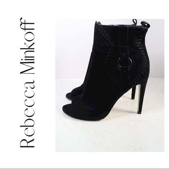 Rebecca Minkoff Ridley Stiletto Heel Peep Toe Booties - Picture 1 of 7
